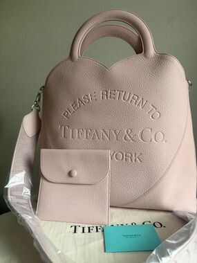 Tiffany & Co. Blush Pink Heart Tote with Matching Pouch